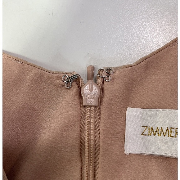 NWT Zimmerman Midi Length Silk Folded Pink Dress- Size 3 (US 8-10) - Picture 6 of 11